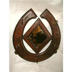 Mirrored Coat Hat Rack English Horseshoe C.1875#1763491