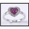 Image 1 : Adorable 18K White Gold Ruby and Diamond Ring #1763941