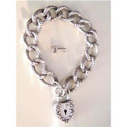 Victorian Sterling Padlock Bracelet #1764316