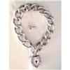 Image 1 : Victorian Sterling Padlock Bracelet #1764316