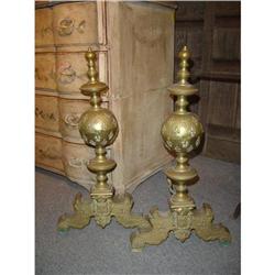 Fleur De Lys Bronze Andirons #1764333