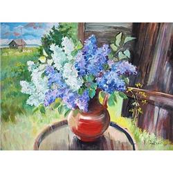 "Lilac in the Landscape" oil in impressionism #1775251
