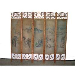 5 pcs folding screen w/calligraphy and painting#1775345