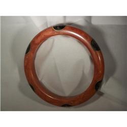 Vint. Bakelite Six Dot Brownish w/Black Bangle #1775348