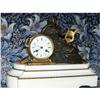 Image 1 : ANTIQUE FRENCH MARBLE AND BRONZE MANTLE CLOCK #1775371