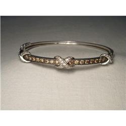 14K WG 1.5 CT Chocolate Diamond Bangle Bracelet#1775490