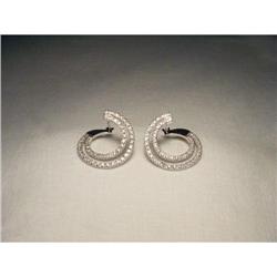 14K WG Diamond Double Hoops Hoop Earrings #1775502