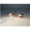 Image 1 : Estate 14K YG Diamond Ruby Huggie Earrings #1775607