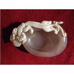 Agate brush wash container with carved natural #1775738