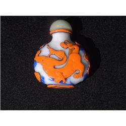 Antique Peking glass tri-color snuff bottle #1775754