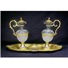 Image 1 : Antique Gold Gilt Communion Set Glass Cruets #1775809