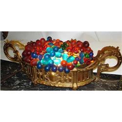 Glass beaded lighted center bowl #1775870