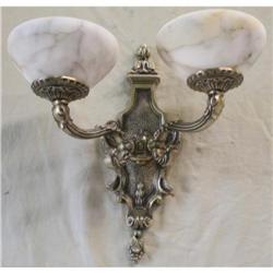 A pair of alabaster and bronze sconces #1775888