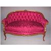 Image 1 : Rose Red Button Back George III Settee Loveseat#1775985