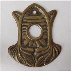 Art Nouveau Ringer Button Bronze Cover 1890s #1782554