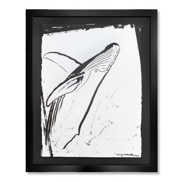 Wyland, "Humpback" Framed Original Watercolor Painting Hand Signed with Letter of Authenticity.