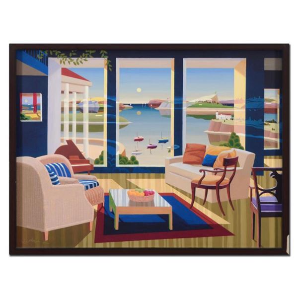 Datian, "Cerulean Sea" Framed Limited Edition on Canvas, Numbered 50/150 and Hand Signed with Letter