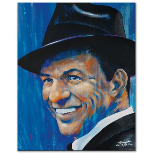 "Old Blue Eyes" Limited Edition Giclee on Canvas by Stephen Fishwick, Numbered and Signed. This piec