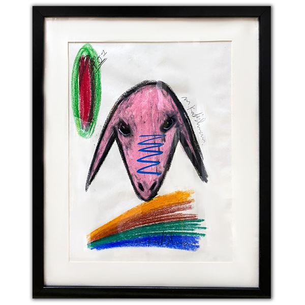 Menashe Kadishman- Pastel on Paper "Untitled"