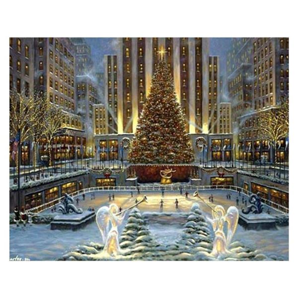 Robert Finale, "Holidays In New York" Hand Signed, Artist Embellished Limited Edition on Canvas with