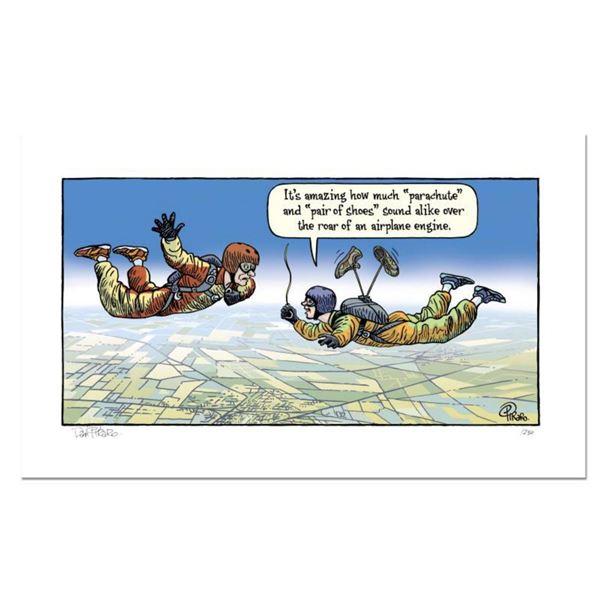 Bizarro! "Parachute" Numbered Limited Edition Hand Signed by creator Dan Piraro; Letter of Authentic