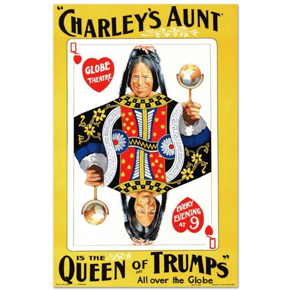 RE Society, "Charley's Aunt" Hand Pulled Lithograph, Image Originally by Chadwick Rymer. Includes Le
