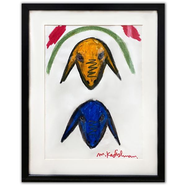 Menashe Kadishman- Pastel on Paper "Untitled"