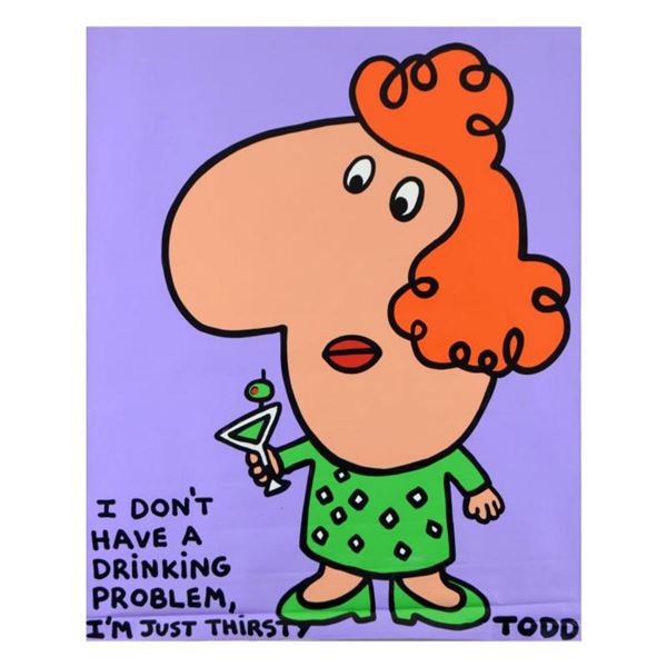 Todd Goldman, "Drinking Problem" Original Acrylic Painting (48" x 60") on Canvas, Hand Signed with C