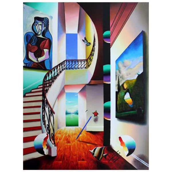 Ferjo, "Overlooking the Wonders" Original Painting on Canvas, Hand Signed with Letter of Authenticit