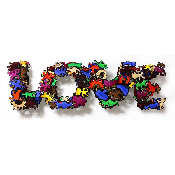 Patricia Govezensky- Original Painting on Cutout Steel "Love & Dance"