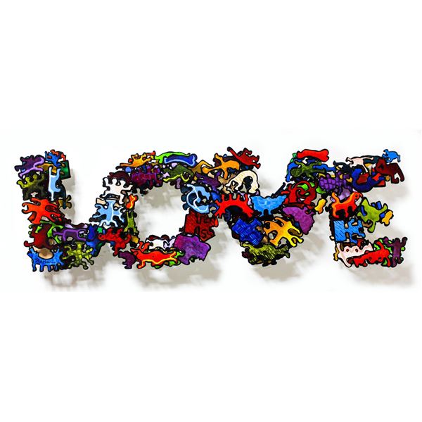 Patricia Govezensky- Original Painting on Cutout Steel "Love & Dance"