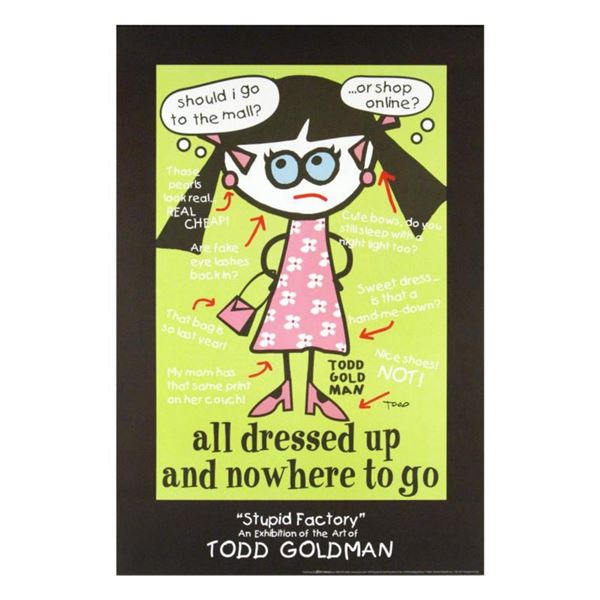 "All Dressed Up and Nowhere to Go" Collectible Lithograph Hand Signed by Renowned Pop Artist Todd Go