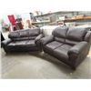 Image 1 : Leather Couch & Loveseat Set