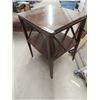 Image 2 : Walnut Coffee & End Table Coffee Table - 17" x 36" x 17"  & End Table 6" x 18" X 20"  w Glass Procte