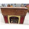 Image 1 : Fireplace Mantle w Elec Heater 42" H x 50: W x 16" VIntage