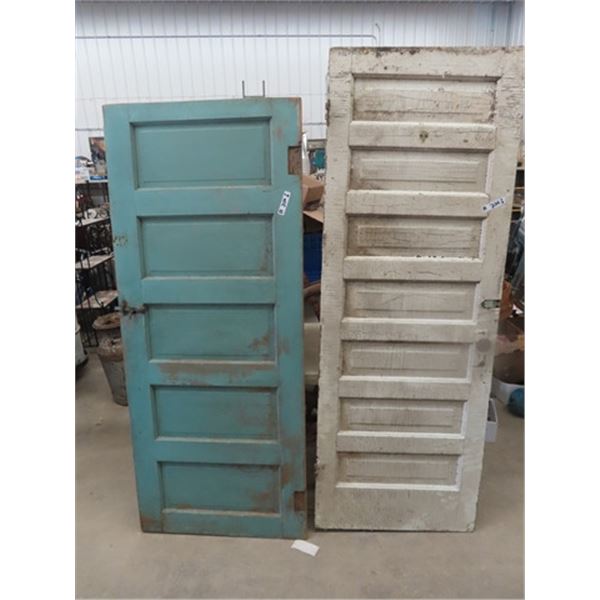 2 Painted Doors 1) 30"x 72" 1) 28" x 78"