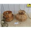 Image 1 : 2 Wooden Swag Lamps