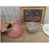 Image 2 : Redwing Pitcher, Pyrex Teapot, Platters & Picture