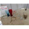 Image 2 : 10 Collector Coke Glasses, 3 Coke Pan Am Bottles, & Coca Cola Poster 9.5" x 20"