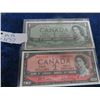 Image 1 : CDn 1954 $2 Beattie-Rasminsky , $1 Beattie-Coyne UNC