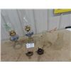Image 1 : 2 Coal Oil Lamps w Extra Chimneys & Burners