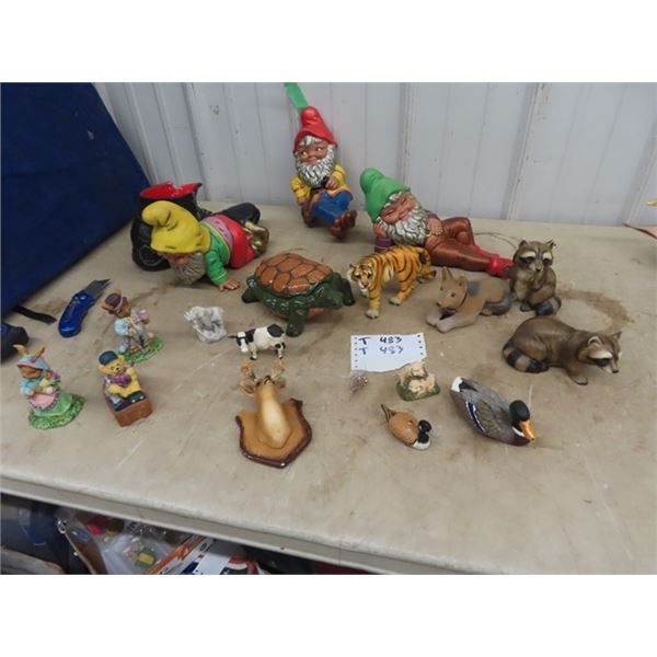 Gnome Ornaments & Various Ornaments- Animals & Birds