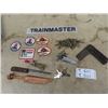 Image 1 : Railway Badges, Keys, Skinning Knife, & Square