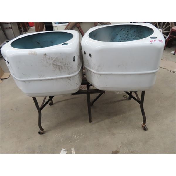 Double Wash Tub on Stand