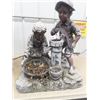 Image 3 : 2 Items 1) Water Fountain Boy & Girl - 1 is Cement Based 1 is 26" Tall & 1 is 24" Tall