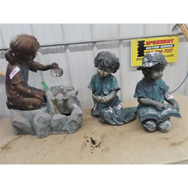 3 Plastic Yard Ornaments - Kids- Boy & Girls Tallest one is 25 