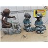 Image 1 : 3 Plastic Yard Ornaments - Kids- Boy & Girls Tallest one is 25"