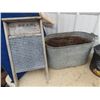 Image 2 : Granite Washboard , Galvanized Pail w Art & Watering Pails