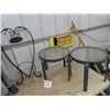 Image 3 : Metal Knight Yard Ornament 31" Tall, Blue Jeans Planter 32" , Welcome Display,  & 2 Patio End Tables