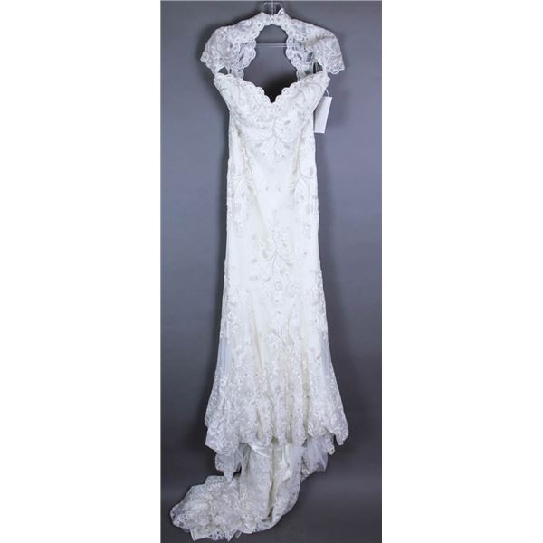 IVORY WTOO WATERS DESIGNER BRIDAL GOWN; SIZE 10,